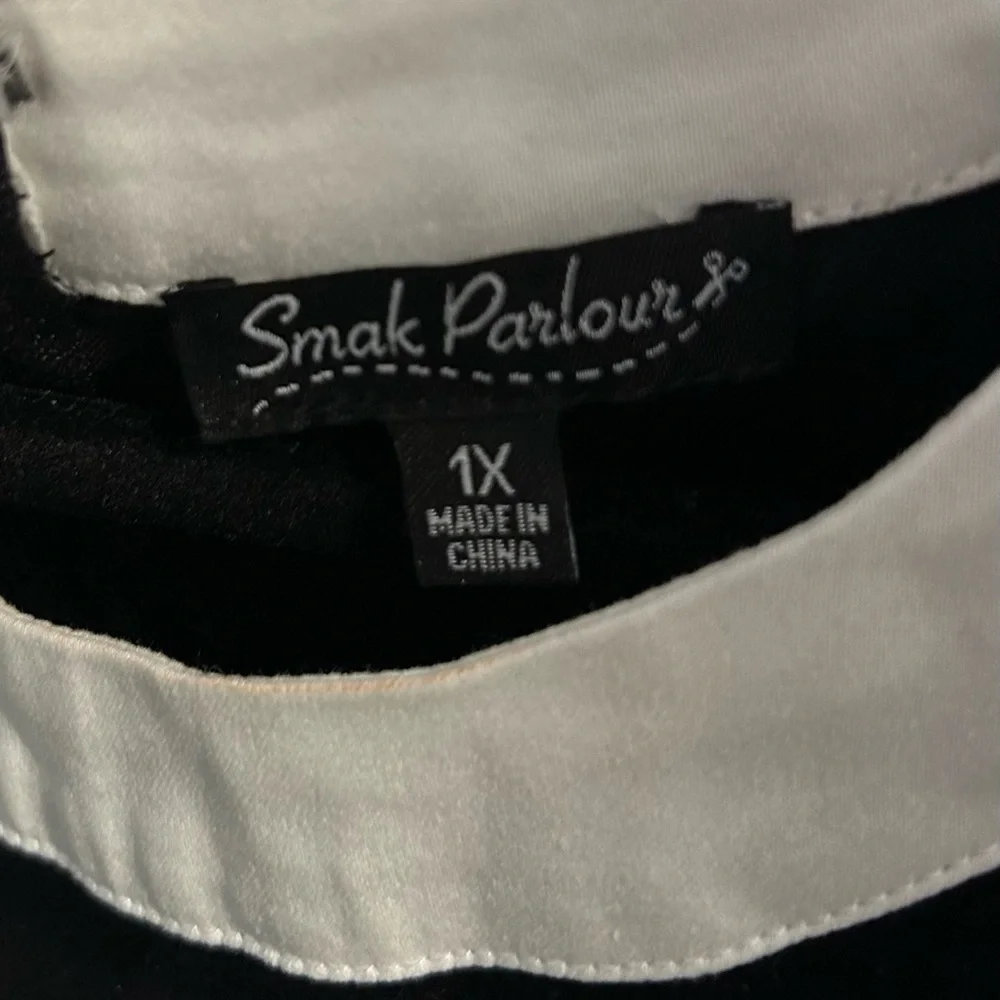 NWT-Sz 1X-Smak Parlour 1960’s black & white cutout cotton shift dress 🖤🤍🖤 - Picture 6 of 9